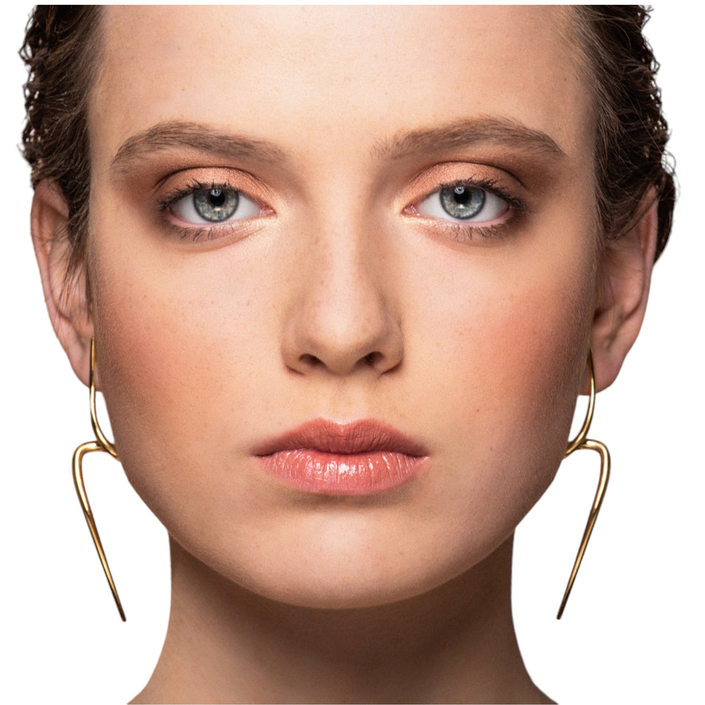 Haniotis Hellas Dyname earrings - Illuminating design - Face-contouring jewelry - Ethereal power of the sea - Timeless elegance - Versatile adornment - Greek-inspired craftsmanship - 14K gold earrings - Harmonious jewelry ensemble - Certificate of authenticity - Lifetime guarantee - Mythology-inspired collection - Earrings for special occasions - Clean minimal lines - Greek heritage fashion-Χανιωτης κοσμηματα