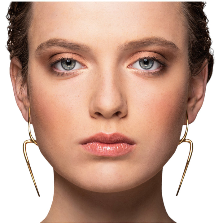 Haniotis Hellas Dyname earrings - Illuminating design - Face-contouring jewelry - Ethereal power of the sea - Timeless elegance - Versatile adornment - Greek-inspired craftsmanship - 14K gold earrings - Harmonious jewelry ensemble - Certificate of authenticity - Lifetime guarantee - Mythology-inspired collection - Earrings for special occasions - Clean minimal lines - Greek heritage fashion-Χανιωτης κοσμηματα