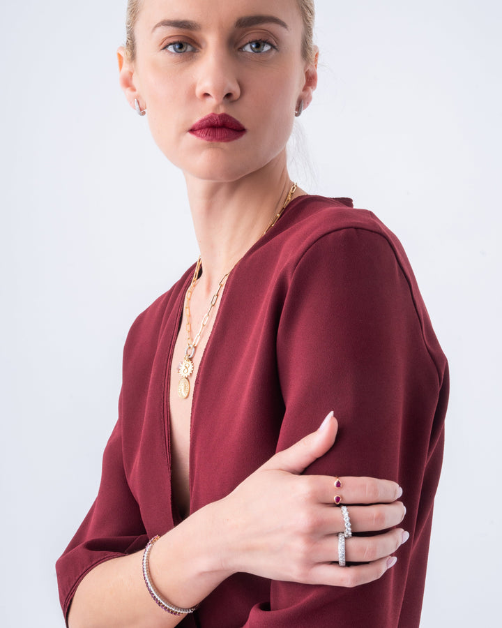 Twin Ruby Ring in 18K Gold