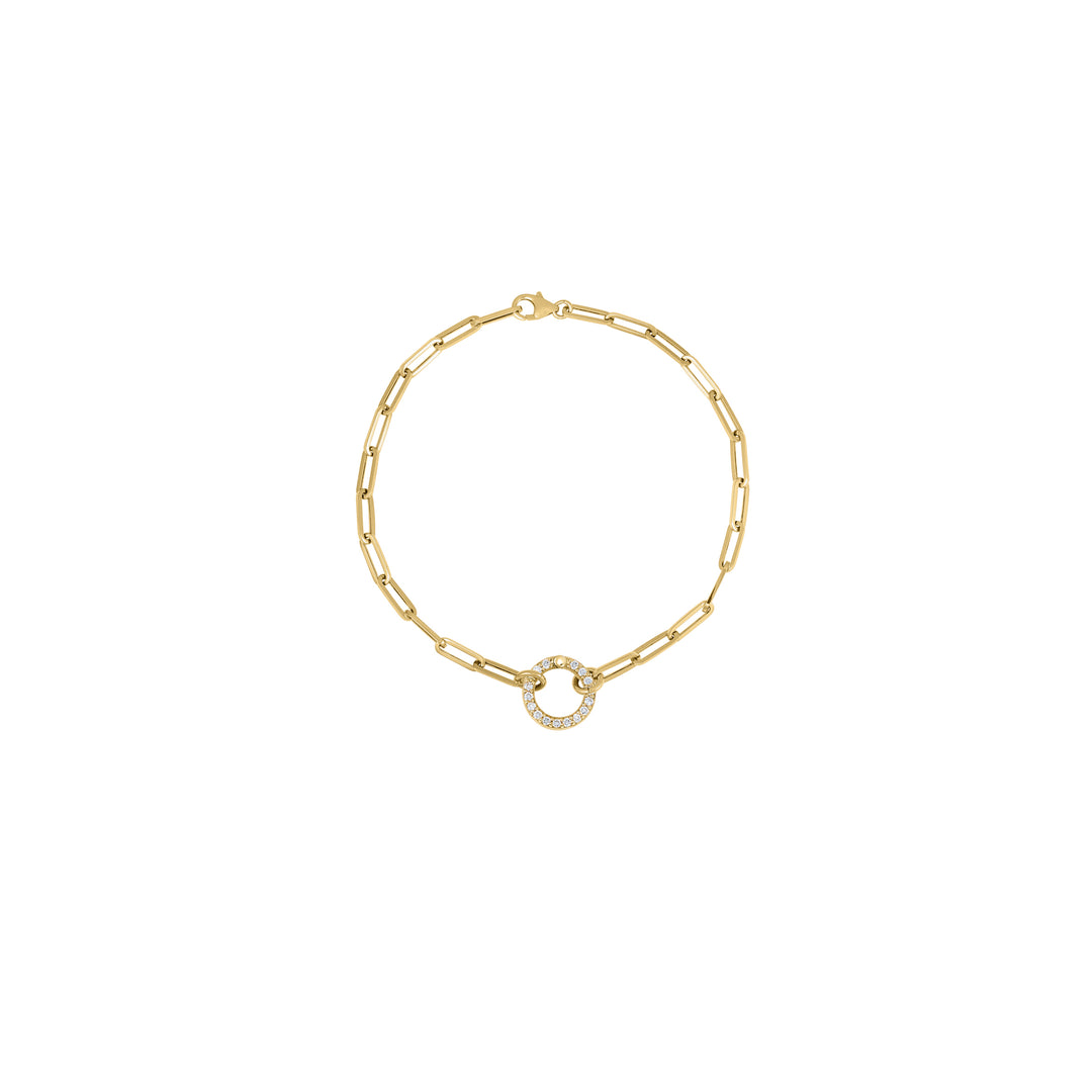 Bracelet Mini Paperclip with Diamond Clasp