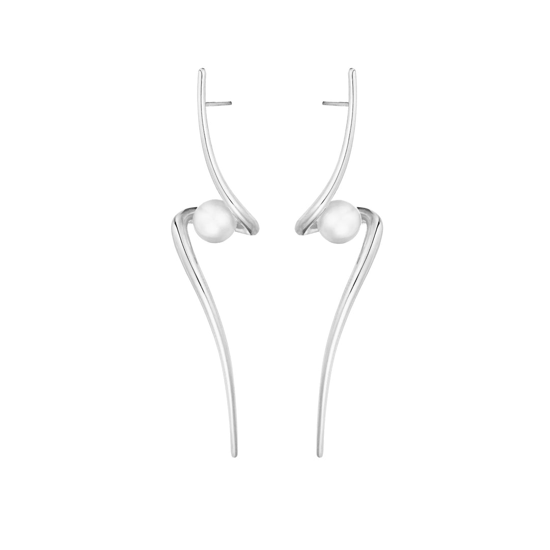 Unleash the Power of Aegean Waves with Dyname PearlDyname Pearl earrings - Eternal Waves collection - Greek Summer jewelry - Sterling silver earrings - Clean minimal lines - Freshwater pearl earrings - Invisible set earrings - Versatile jewelry - Special occasion accessories - Ethical sourcing jewelry - Haniotis Hellas jewelry - Timeless elegance earrings