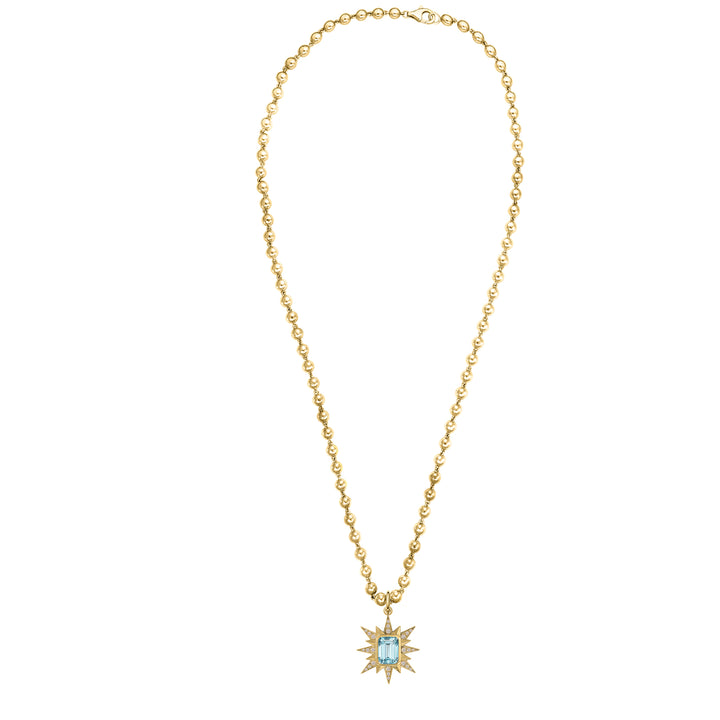 Astron Aquamarine Ball chain in 18K Gold