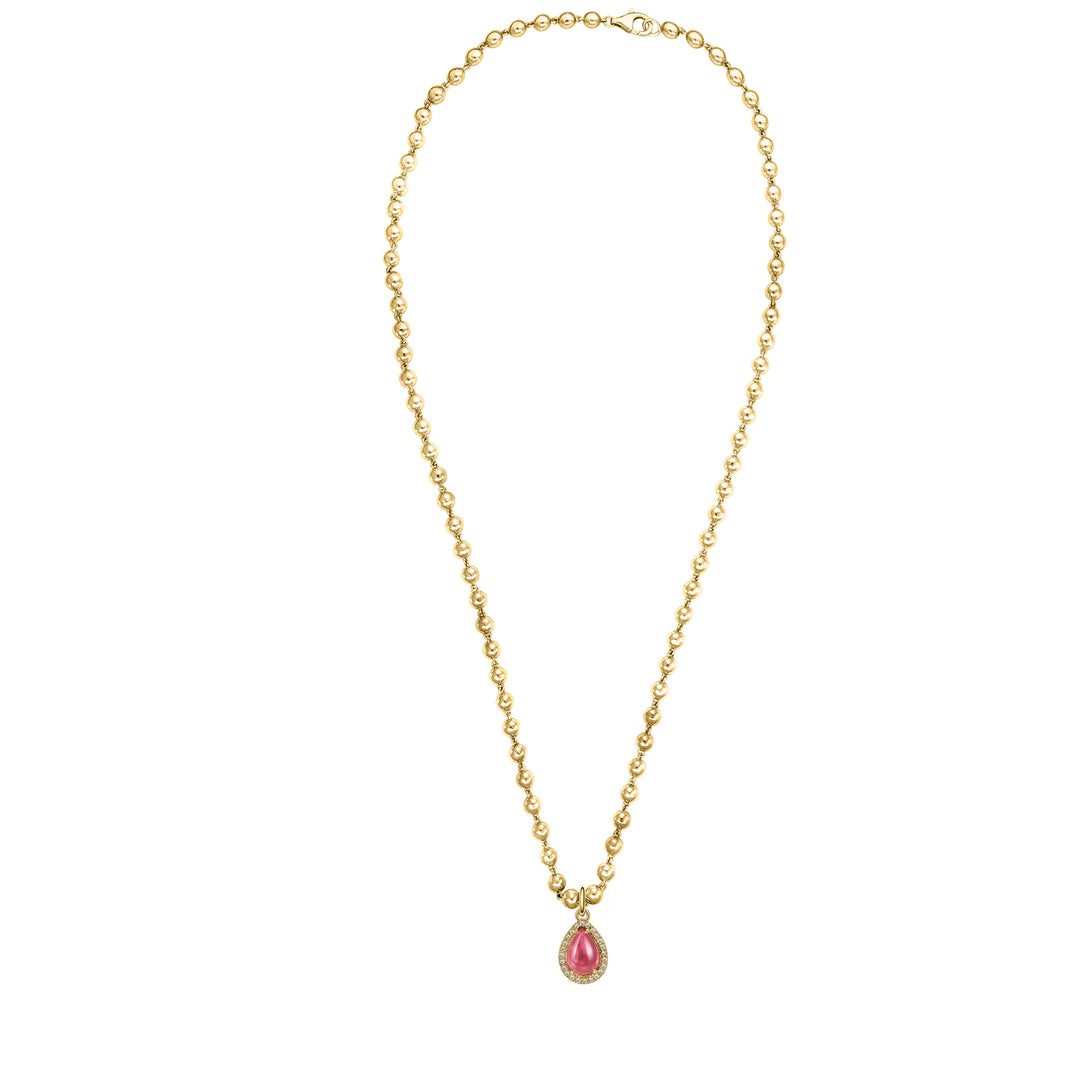 Tourmaline Pear Shaped Ball chain in 18K Gold
