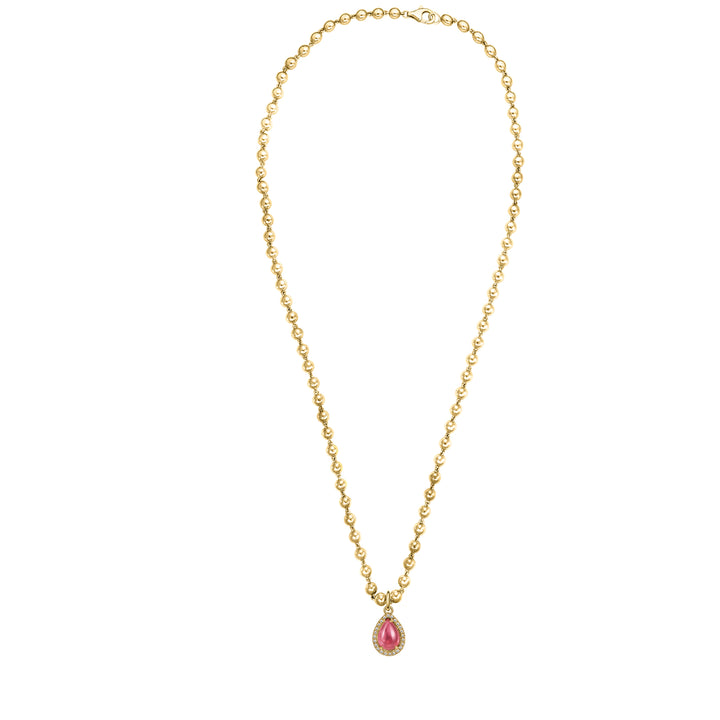 Tourmaline Pear Shaped Ball chain in 18K Gold