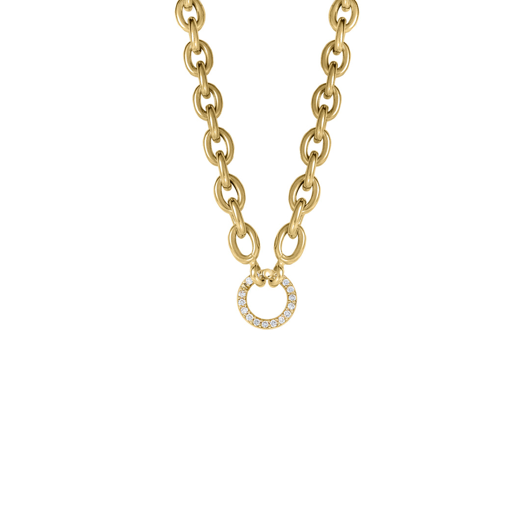 Bold Chain with Diamond Clasp in 18K Gold