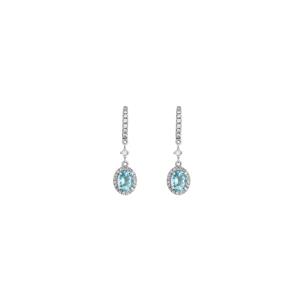 Haniotis Hellas_Earrings_White Gold 18K_White Natural Diamonds_Aqua Marine_Ovale Stone_Handmade_Fine Jewellery_Haniotis_χανιώτης_Σκουλαρίκια