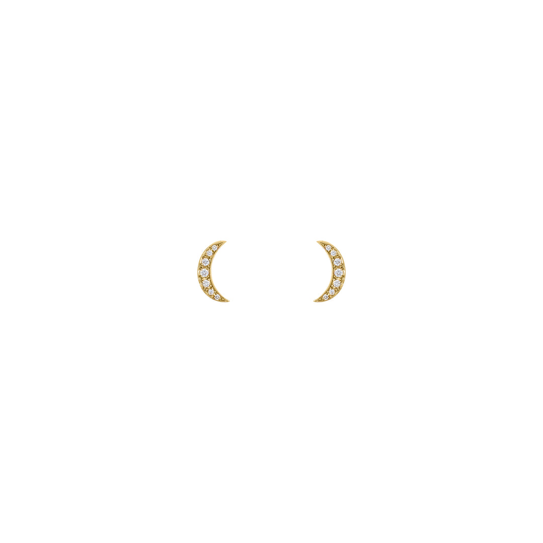 Diamond Moon Pave Studs