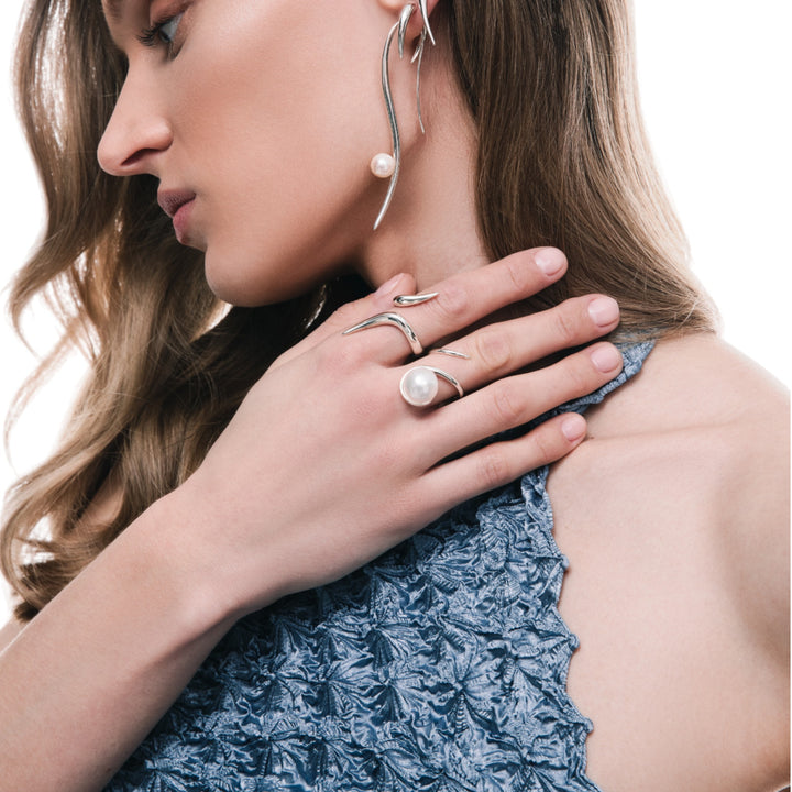 Haniotis Hellas_Eternal Waves_pearl Edition_Galene Pearl Ring_Freshwater Pearls_BIWA_GEM GRADE_Χανιώτης_Δαχτυλίδια_Μαργαριτάρια_Sterling Silver 925_Dione pearl_Harmony ring