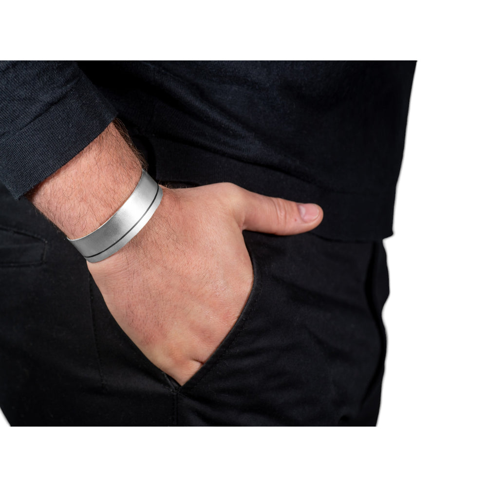 Haniotis Hellas_Mens jewelry_Haniotis Jewellery_Bracelet_Sterling Silver with black Enamel_Fine Line bracelet_Athens_Paros