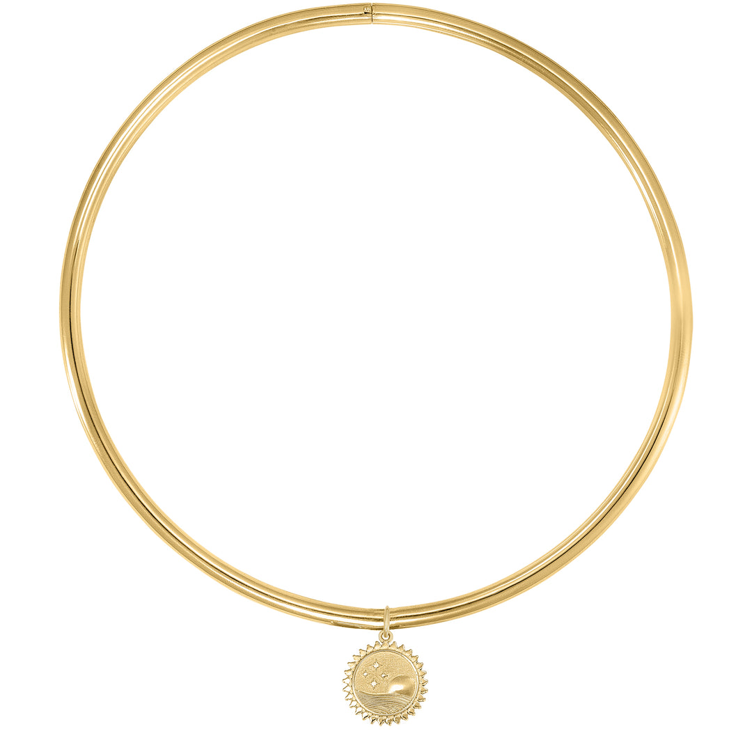 Diamond Pegasus Torque Necklace in 18K Gold