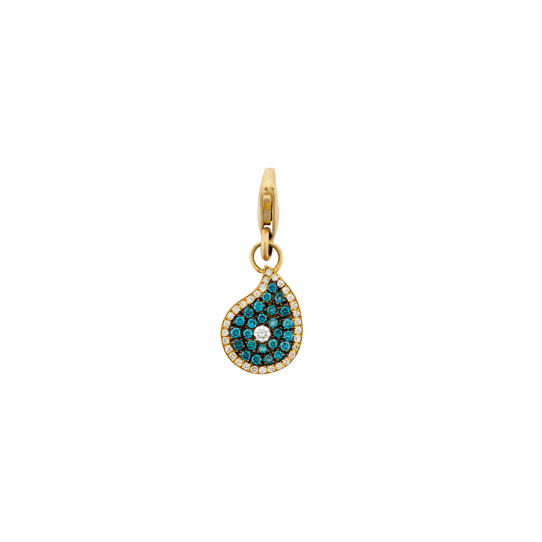 Drop Eye Diamond Charm in 18K Gold
