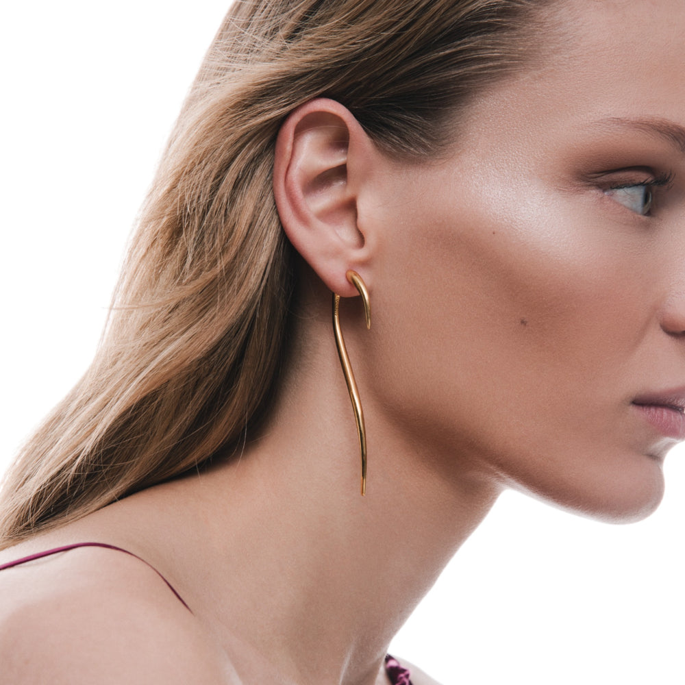 egean Sea-inspired earrings - Greek mythology jewelry - Minimalistic gold earrings - Versatile statement pieces - Timeless elegance accessories - Heirloom-quality jewelry - Neda earrings with clean lines - Greek-inspired gold jewelry - Stylish pieces for casual and formal wear - Ethically sourced gold earrings - Certificate of authenticity for jewelry - Lifetime guarantee for earrings - Sustainable and ethical jewelry - Haniotis Hellas earrings - Greek-inspired heirloom jewelry