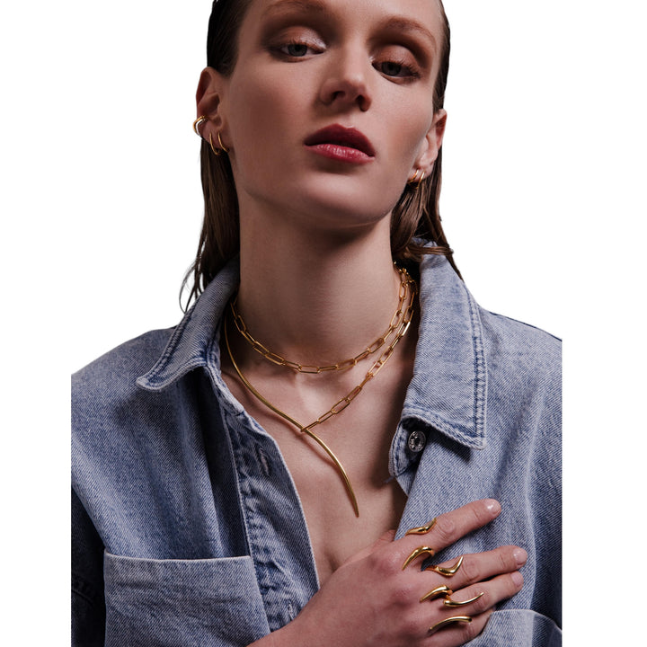 Haniotis_Waves_Dyname_Gold_Paperclip chain_Haniotis_Hellas_Jewellery_necklace_choker_Handmade in Greece_Stilve ring_Athens_Paros_Χανιώτης_Κοσμήματα_Harmony_ceto_Dero_Neso_δαχτυλίδια_Σκουλαρίκια