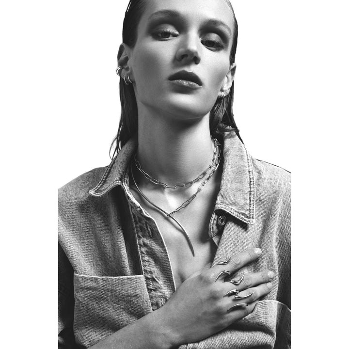 Haniotis Hellas_Athens_Paros_ Dyname Necklace Choker - Eternal Waves Collection - Greek-inspired jewelry - Sterling Silver choker - Minimalist necklace - Greek mythology-inspired accessories - Ethically sourced materials - Timeless design - Statement jewelry - Elegant and versatile choker