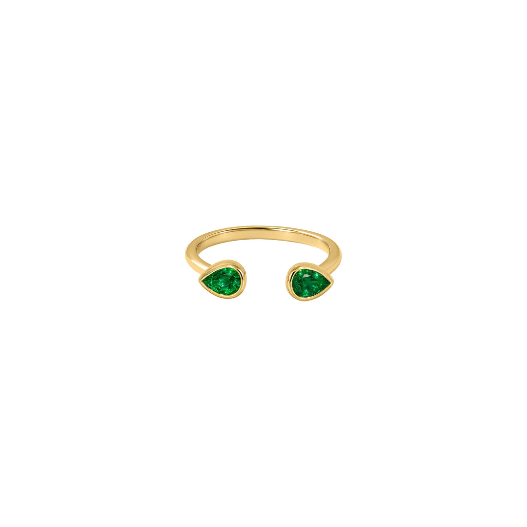 Twin Emerald Ring in 18K Gold