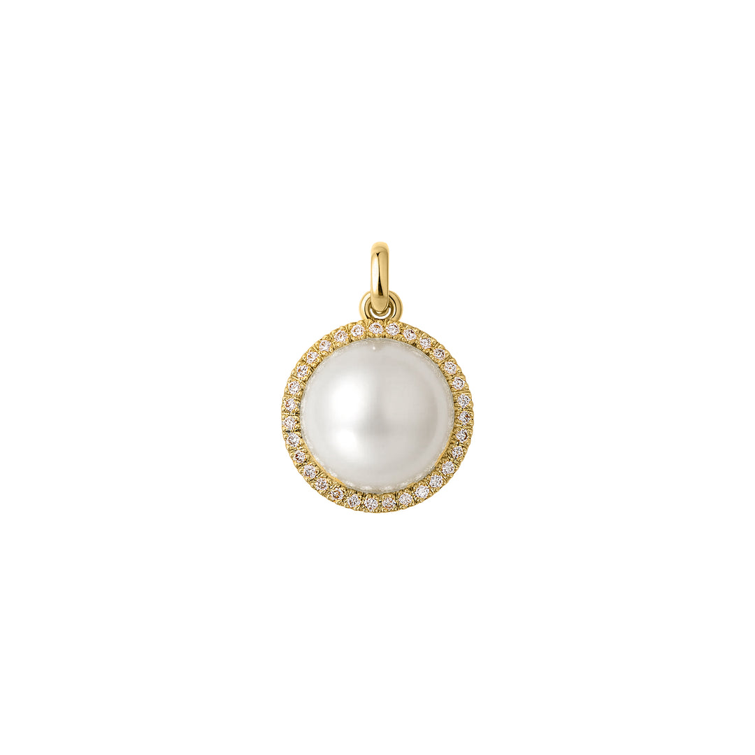 Pearl Diamond Charm in 18K Gold