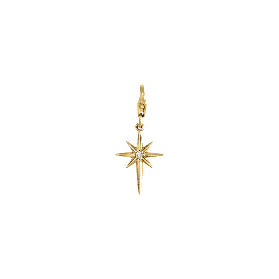 Diamond Star Charm in 18K Gold