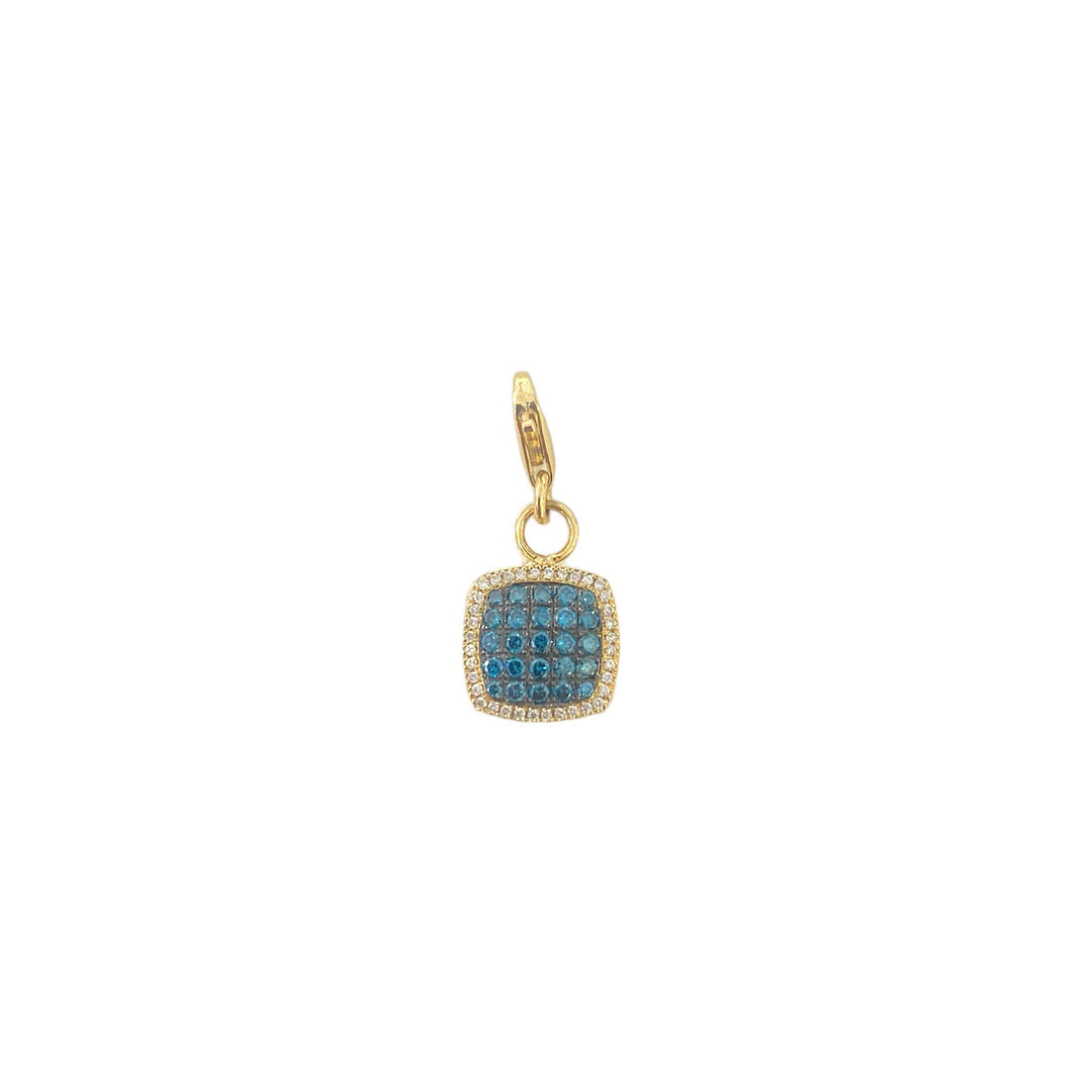 Square Diamond charm in Yellow Gold