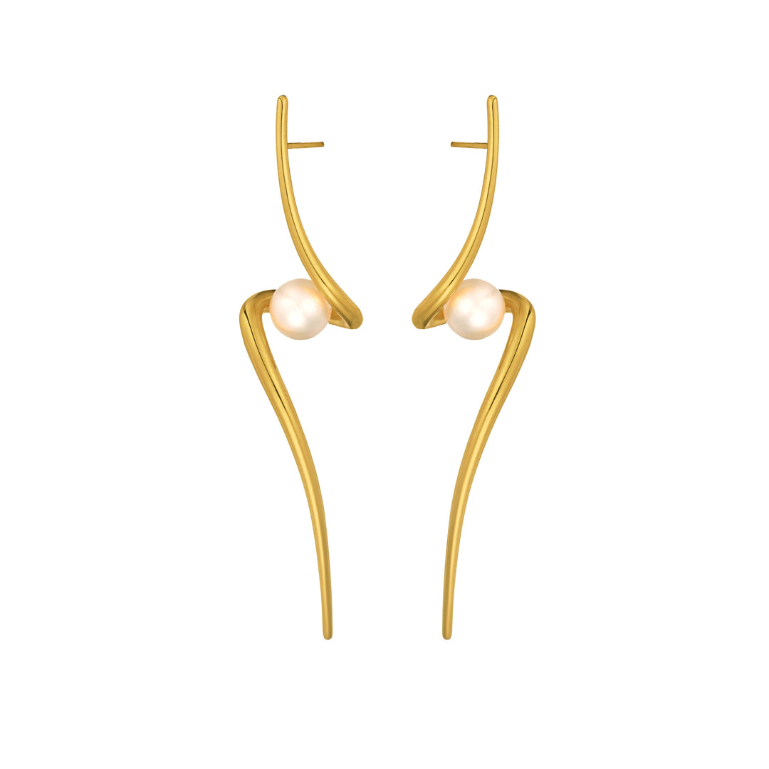 Dyname Pearl Earrings: Unleash Your Inner Sea Goddess_hANIOTIS hELLAS_pearl earrings, Aegean-inspired jewelry, Greek mythology, timeless elegance, heirloom jewelry, versatile accessories, ethically sourced materials, 14K gold, Nereid-inspired design, elegant minimalism, breathtaking craftsmanship