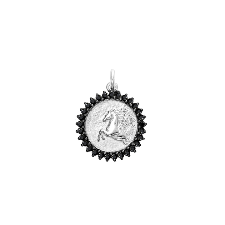 Diamond Mini Pegasus Charm in Sterling Silver