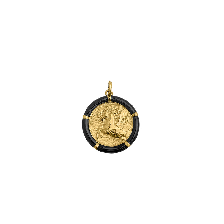 Petite Noir Pegasus Freedom Charm in 18K Gold