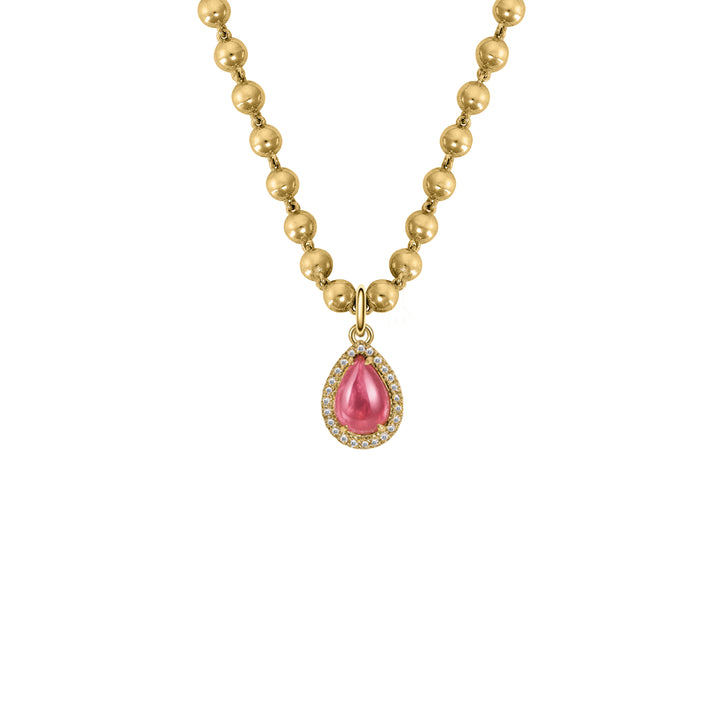 Tourmaline Pear Shaped Ball chain in 18K Gold