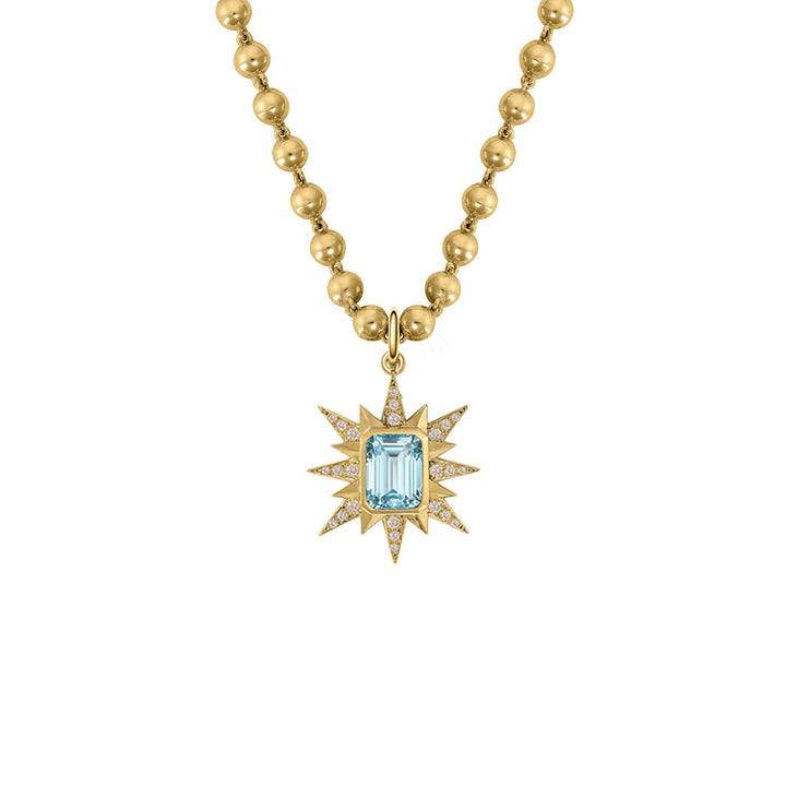 Astron Aquamarine Ball chain in 18K Gold