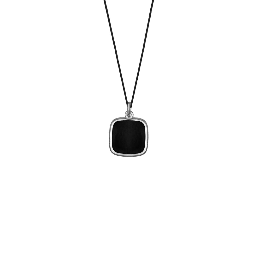 Wisdom Pendant with Black Enamel in Sterling Silver