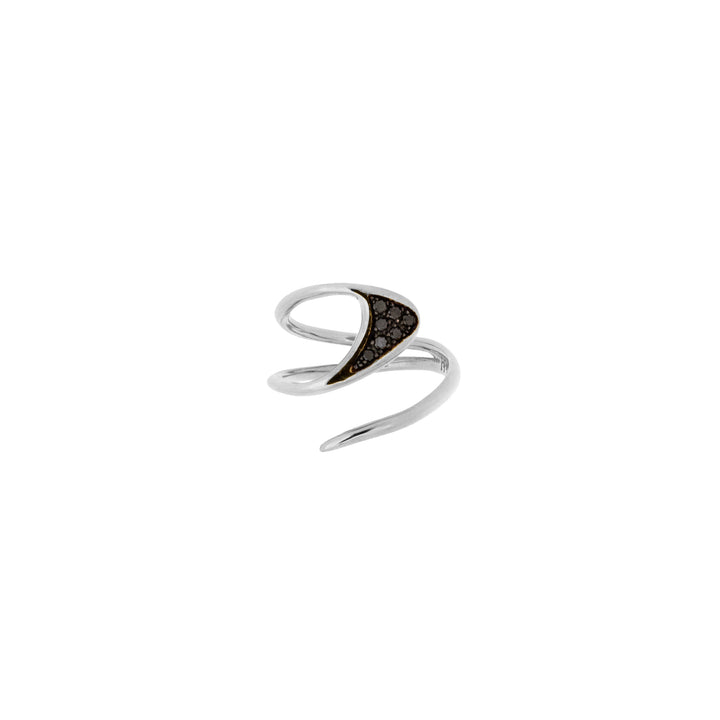 Haniotis Hellas Jewellery - Galene ring - Eternal Waves collection - Aegean Sea-inspired jewelry - Greek Summer jewelry - Minimalist ring - Versatile statement piece - Sterling silver ring - Natural black diamonds - Ethically sourced jewelry - Certificate of authenticity - Lifetime guarantee - Haniotis Hellas jewelry