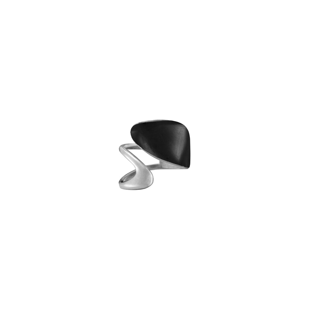 HANIOTIS HELLAS JEWELLERY Eternal Waves: Dark Aegean Ring in Sterling Silver
