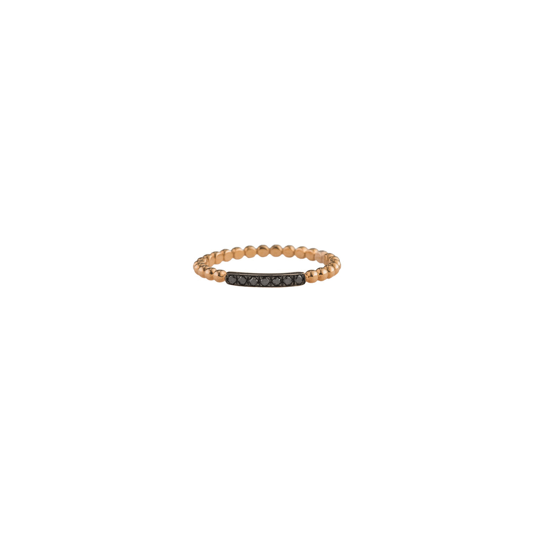 Dot Ring with pave Black Diamonds