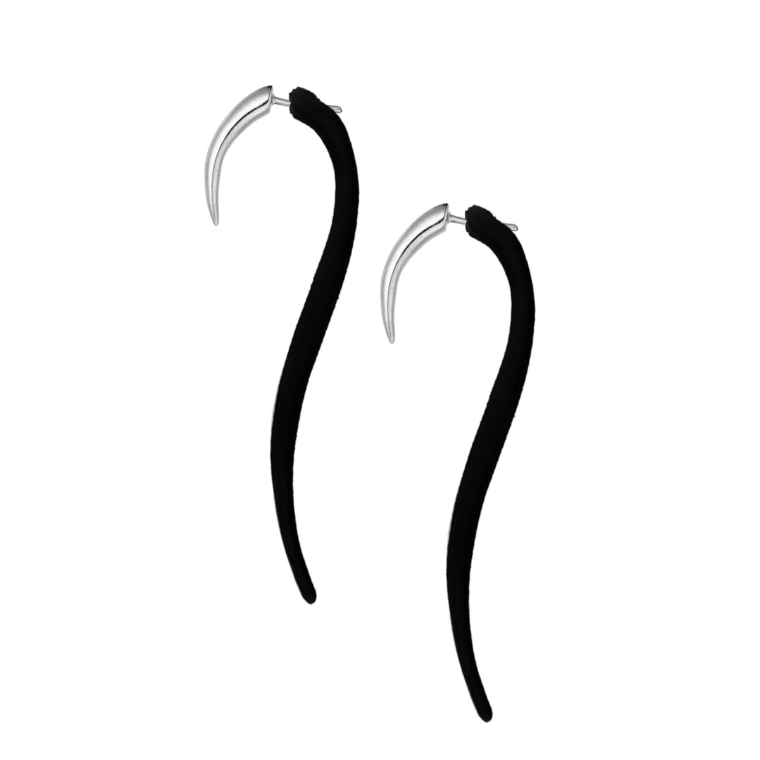 Neda Black Earrings in Sterling Silver
