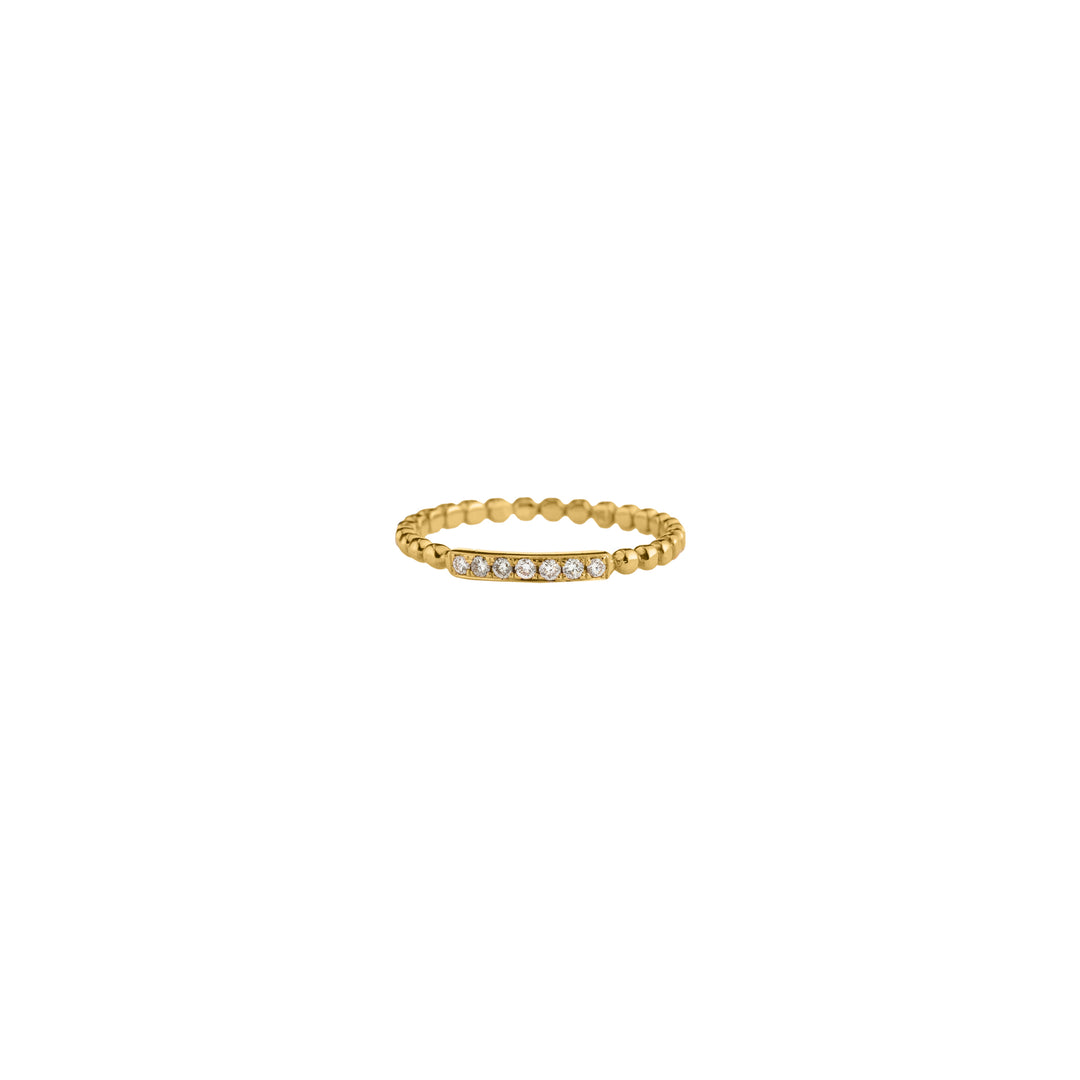 Dot Ring with pave Diamonds