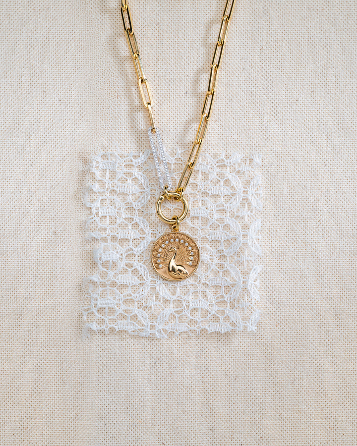 Peacock Charm in 18K Gold