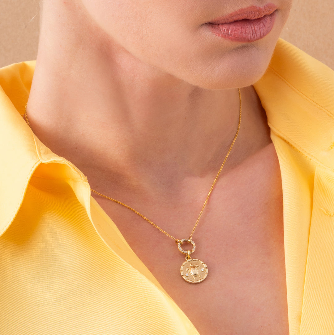 Skinny Chain with Diamond Clasp in 18K Gold