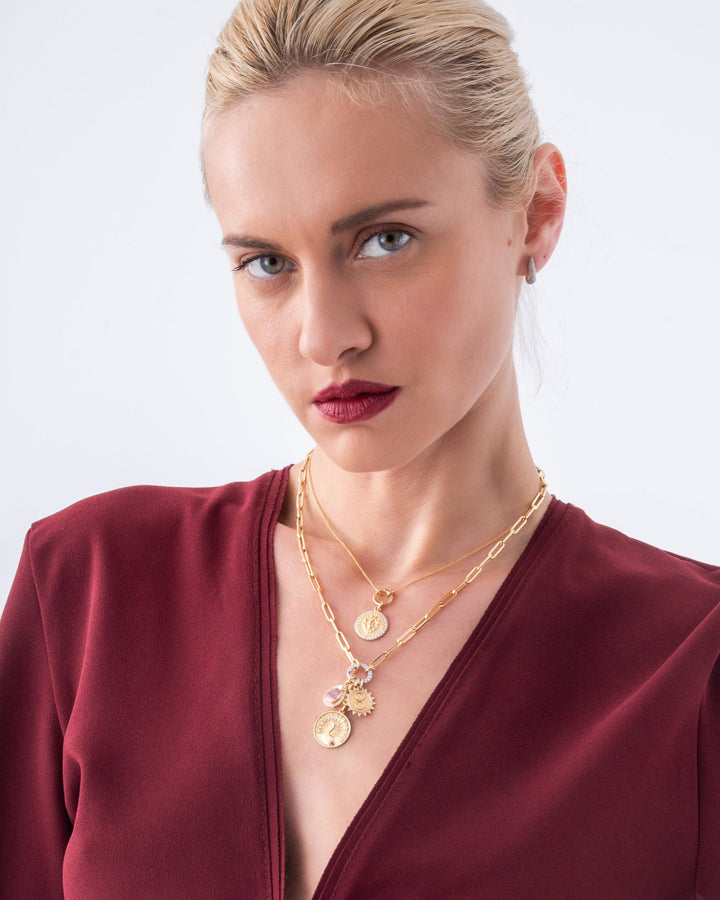 Peacock Charm in 18K Gold