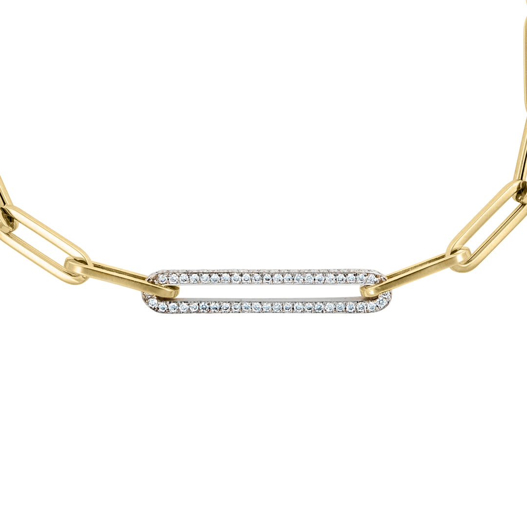 Diamond Mini Paperclip Bracelet
