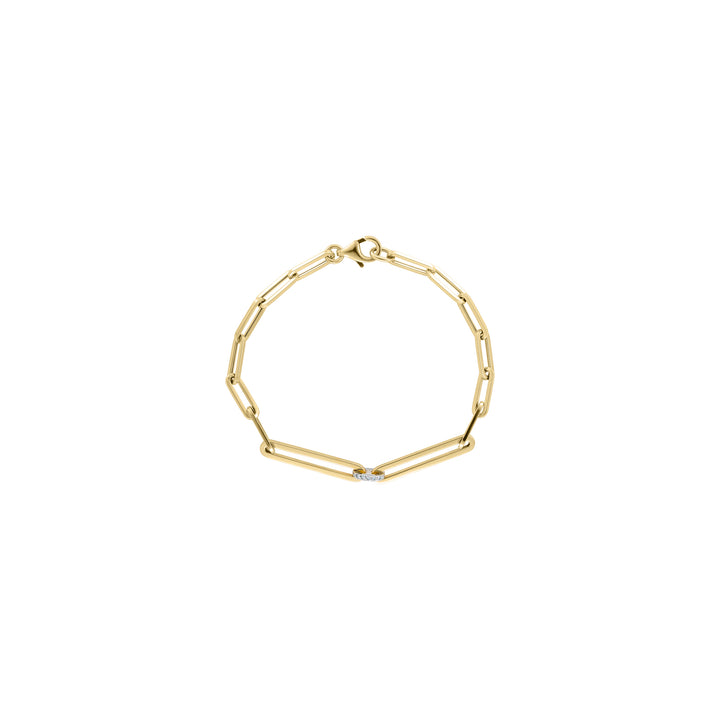 Paperclip Diamond Ring Connector Bracelet