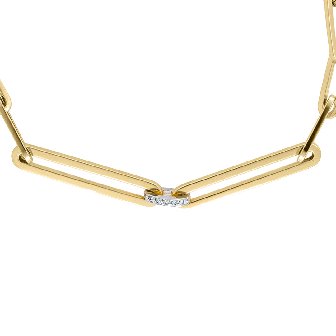Paperclip Diamond Ring Connector Bracelet