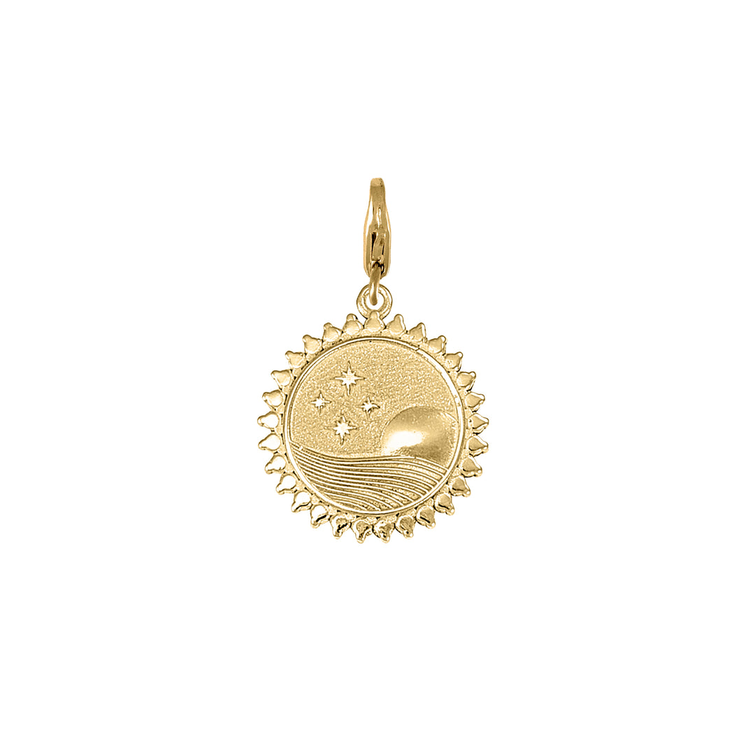 Diamond Pegasus, mini Lion & Sapphire Eye  with Mini Paperclip clasp extension chain in 18K Gold