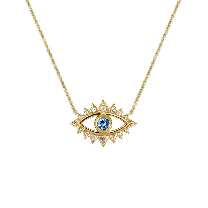 Diamond Sapphire Eye Pendant