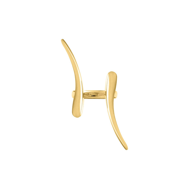 - Ceto ring - Eternal Waves Collection - Greek mythology inspired jewelry - Clean minimal lines - Visually elongating effect - Versatile statement piece - Bold and striking look - Handcrafted in Greece - 14K gold - Timeless beauty - Ethically sourced materials - Haniotis Hellas_Χανιώτης_κοσμήματα_δαχτυλίδια_
