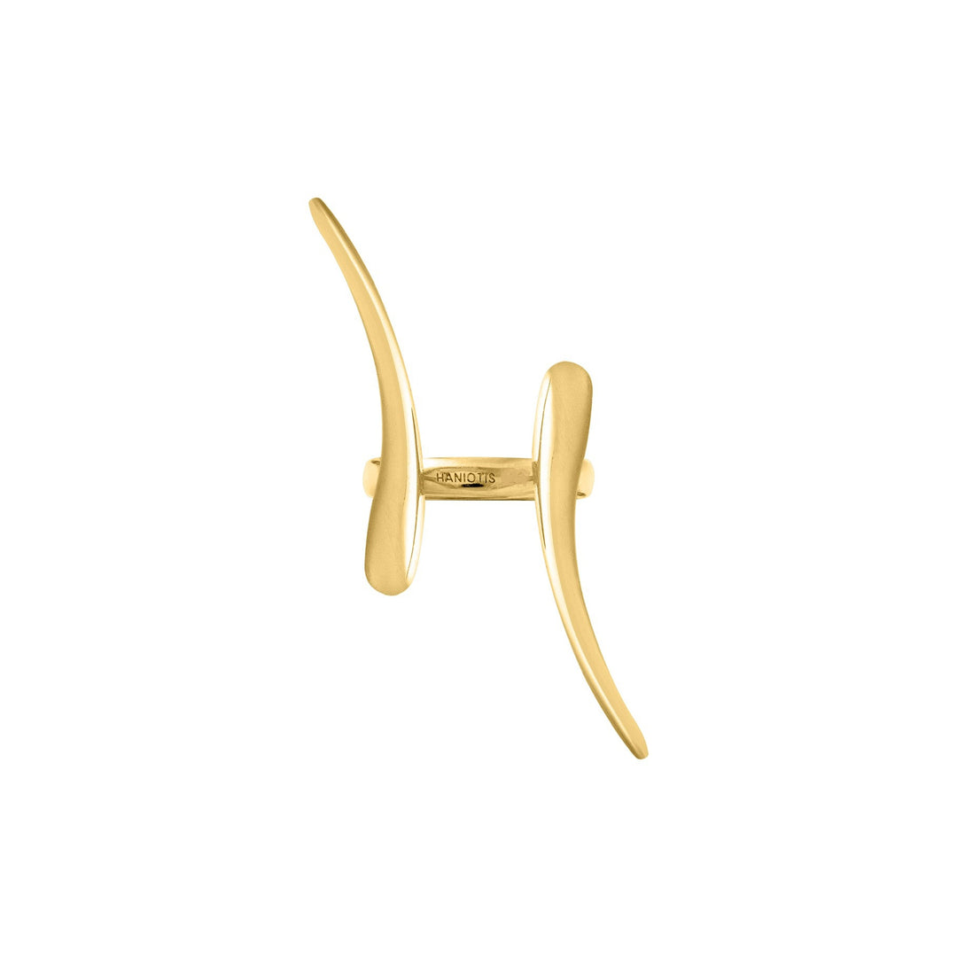 - Ceto ring - Eternal Waves Collection - Greek mythology inspired jewelry - Clean minimal lines - Visually elongating effect - Versatile statement piece - Bold and striking look - Handcrafted in Greece - 14K gold - Timeless beauty - Ethically sourced materials - Haniotis Hellas_Χανιώτης_κοσμήματα_δαχτυλίδια_