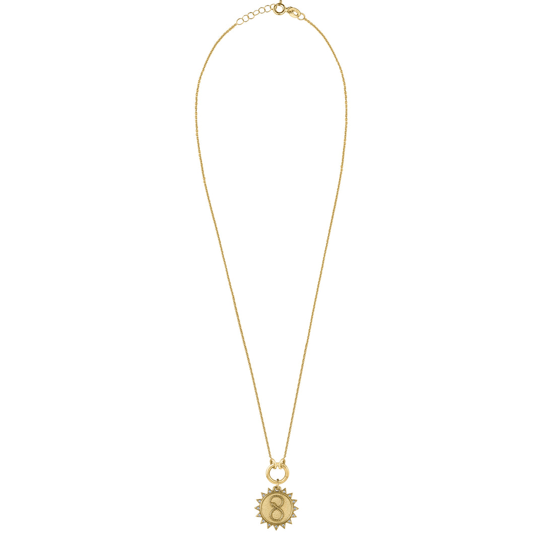 Diamond Ouroboros with Skinny mini clasp chain in 18K Gold