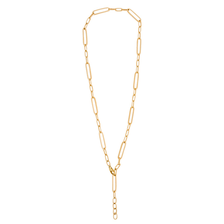 Haniotis Hellas_Blend Mini PaperClip Chain_Gold_14K_Jewellery_Chain Necklace_Athens_Paros_Charms_Clasp