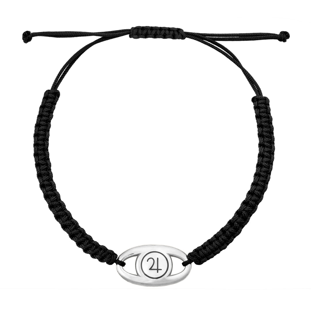 Unity Link Bracelet Silver with black enamel