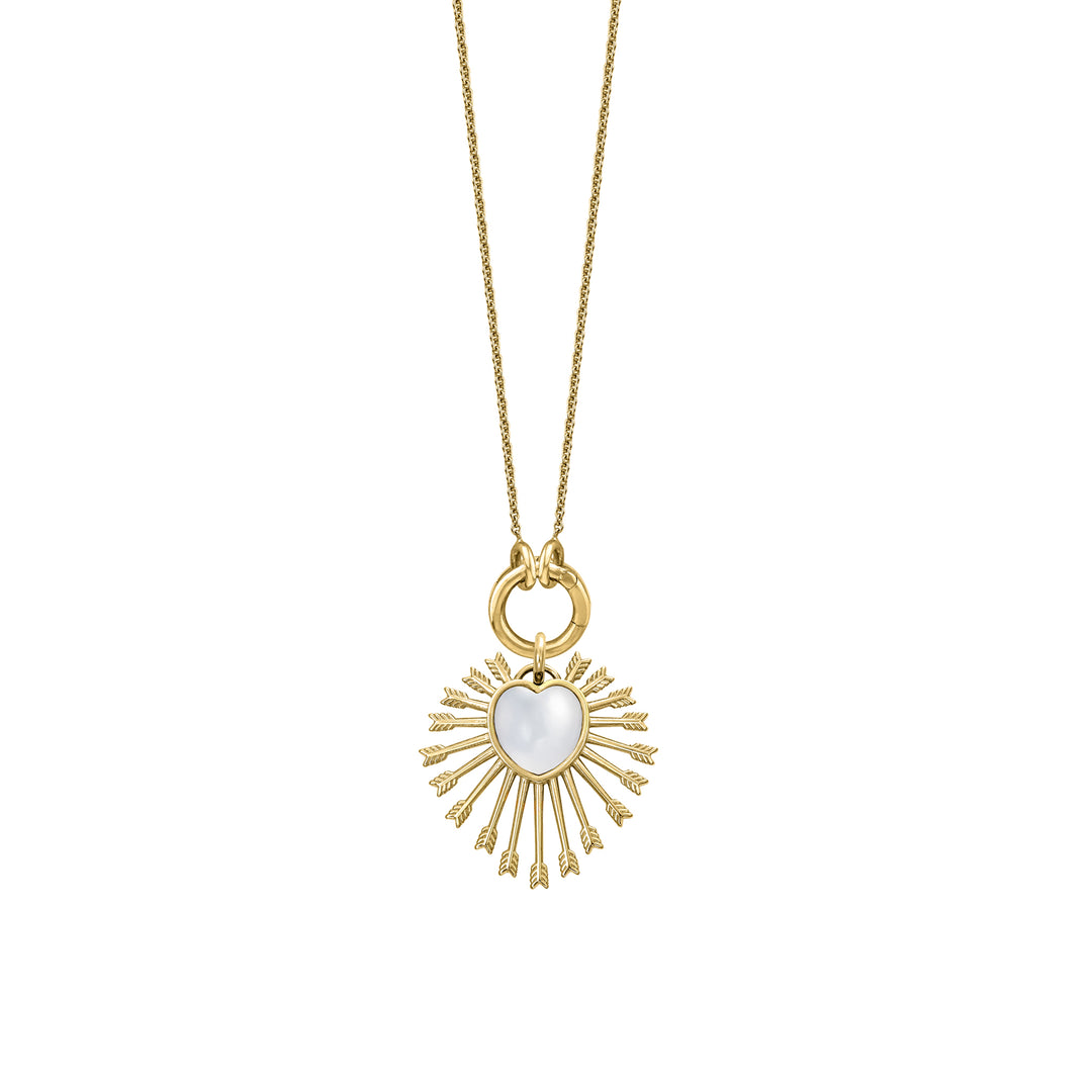 Pearl Glow Mini Lovestruck with Skinny mini clasp chain in 18K Gold
