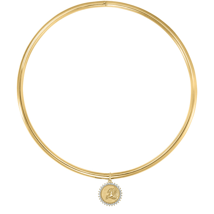 Diamond Pegasus Torque Necklace