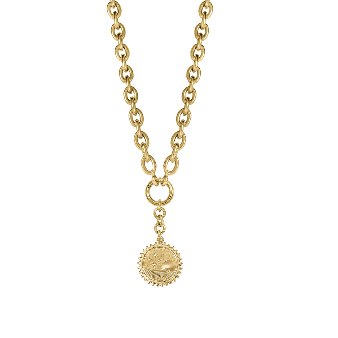 Diamond Pegasus with Bold round clasp chain in 18K Gold