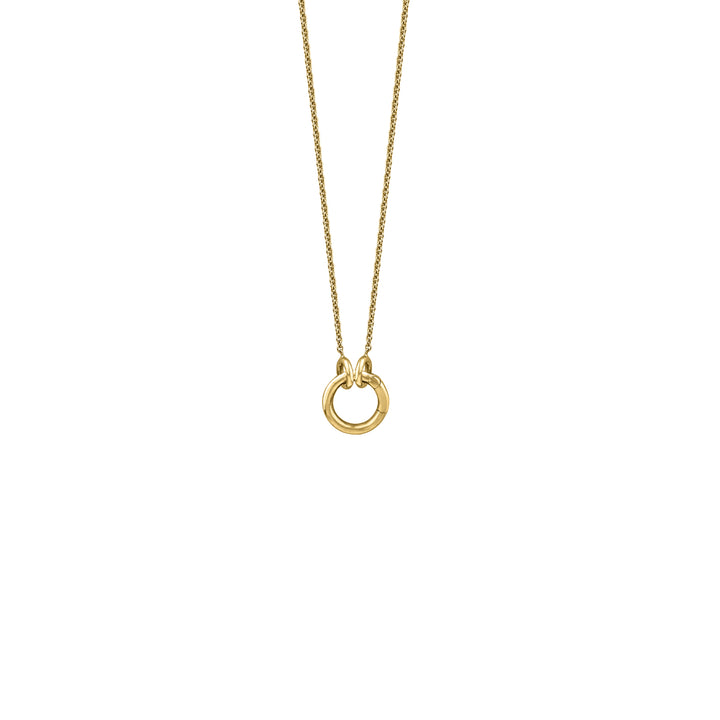 Skinny Chain with Mini Round Clasp in 18K Gold
